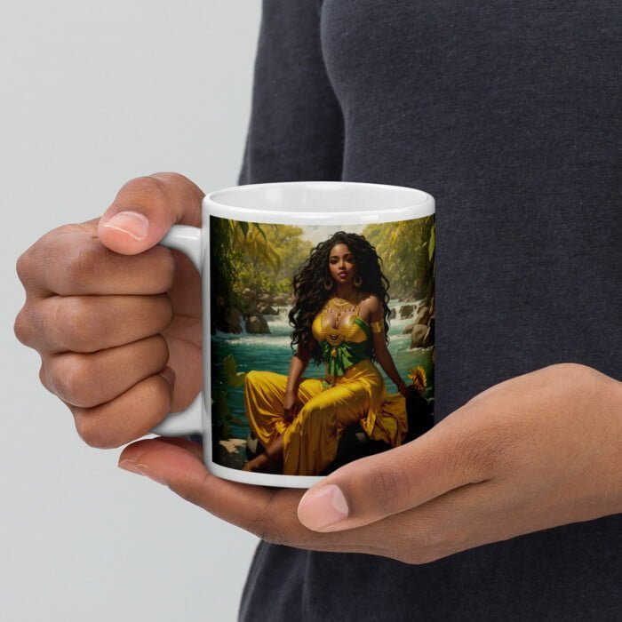 Taza blanca brillante Oshún # 2 - Imagen 3