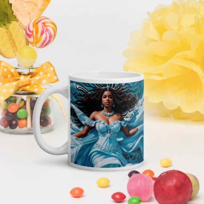 Taza blanca brillante Yemayá # 1 - Imagen 3