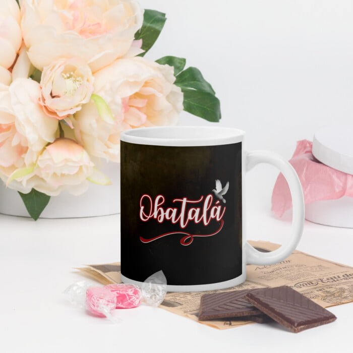 Taza blanca brillante Obatalá # 3 - Imagen 2