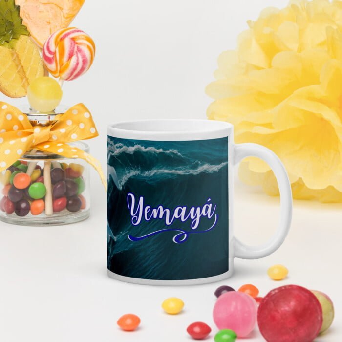 Taza blanca brillante Yemayá # 1 - Imagen 2