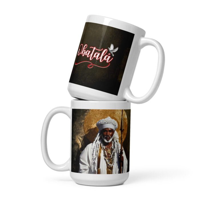 Taza blanca brillante Obatalá # 3 - Imagen 4