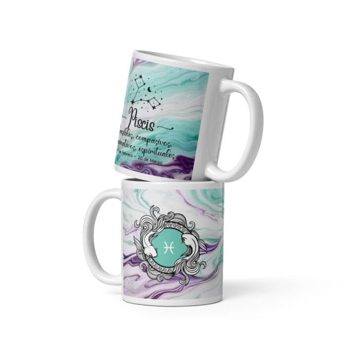 Taza de Piscis, Taza del Zodiaco, Signo Estelar de Piscis, Taza de Café - Imagen 3