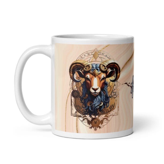 Taza de Aries Art, Taza del Zodiaco, Signo Estelar de Aries, Taza de Astrología, Taza de Café - Imagen 1