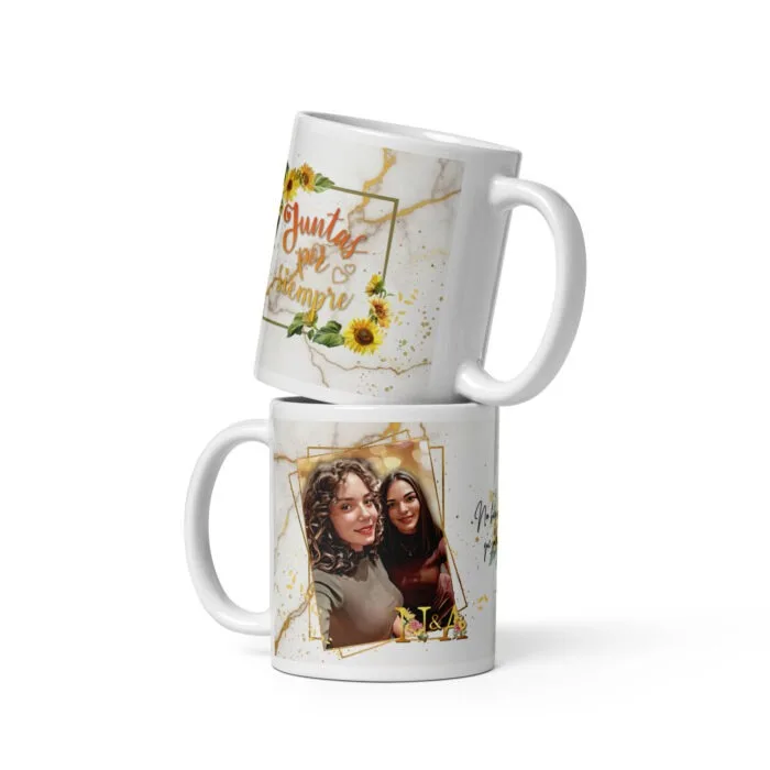 Taza blanca Sunflowers - Imagen 4