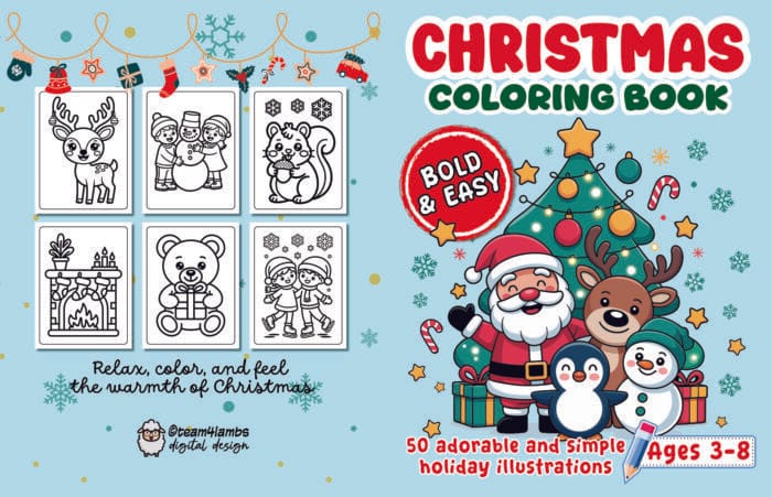 Bold & Easy Christmas Coloring Book for Kids - Imagen 7